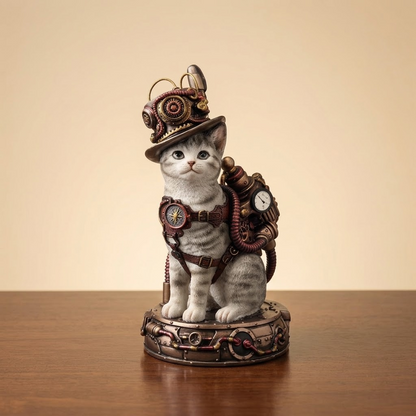 Veronese Design Steampunk Cat Decorative Figurine 17.5 cm