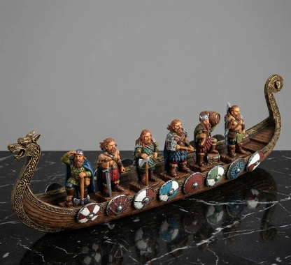 Veronese Design Viking Savaş Gemisi Dekoratif Biblo 43 cm