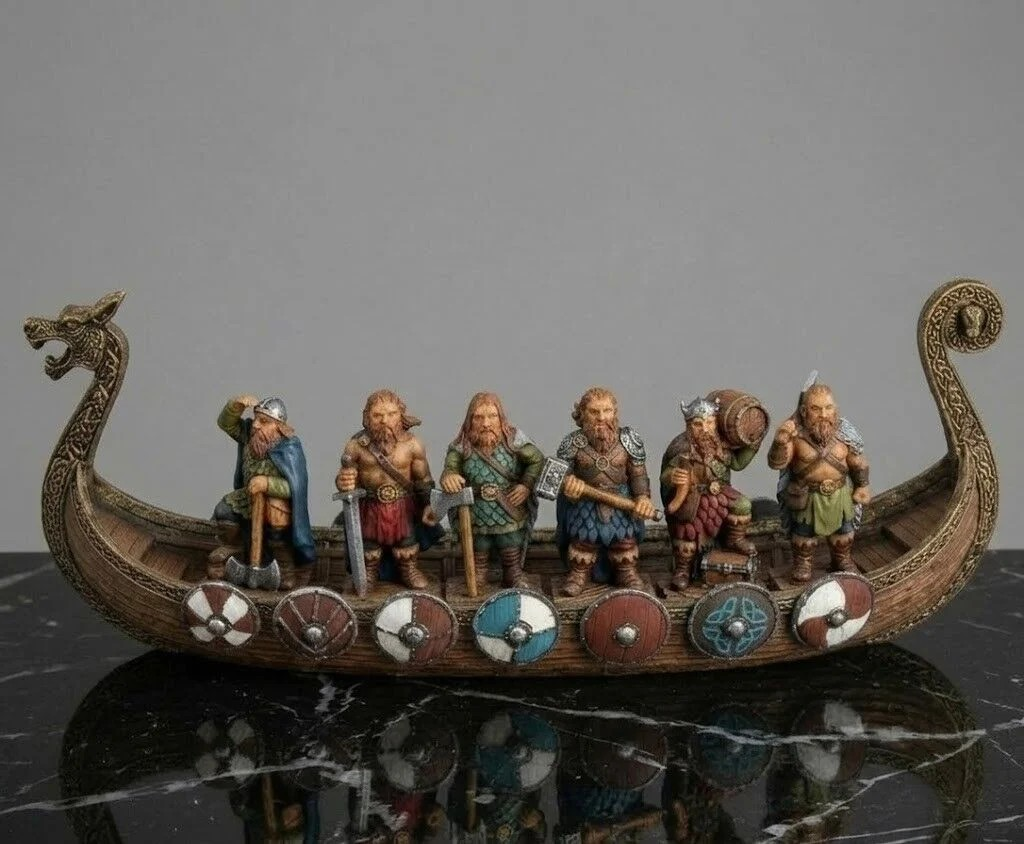 Veronese Design Viking Savaş Gemisi Dekoratif Biblo 43 cm