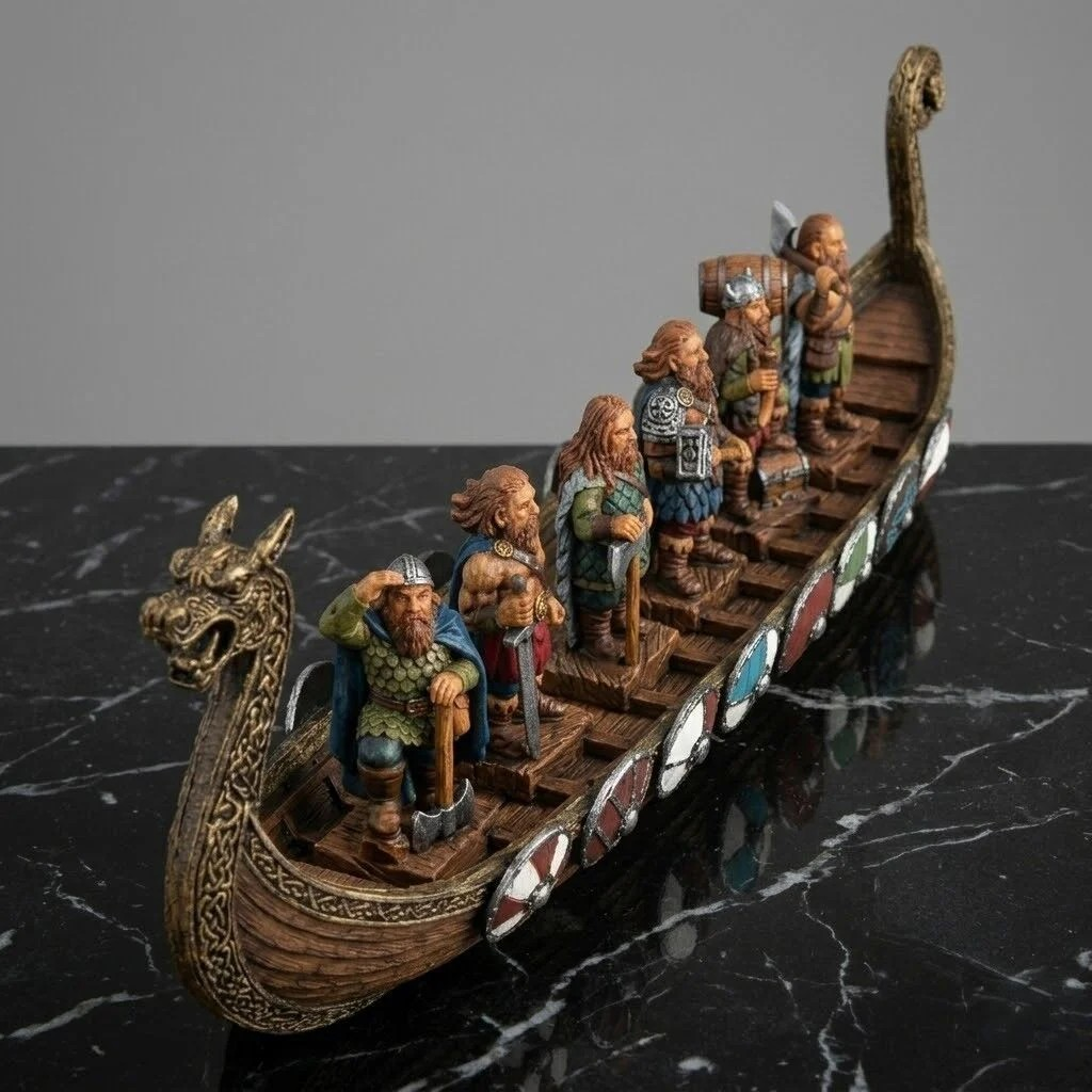 Veronese Design Viking Savaş Gemisi Dekoratif Biblo 43 cm