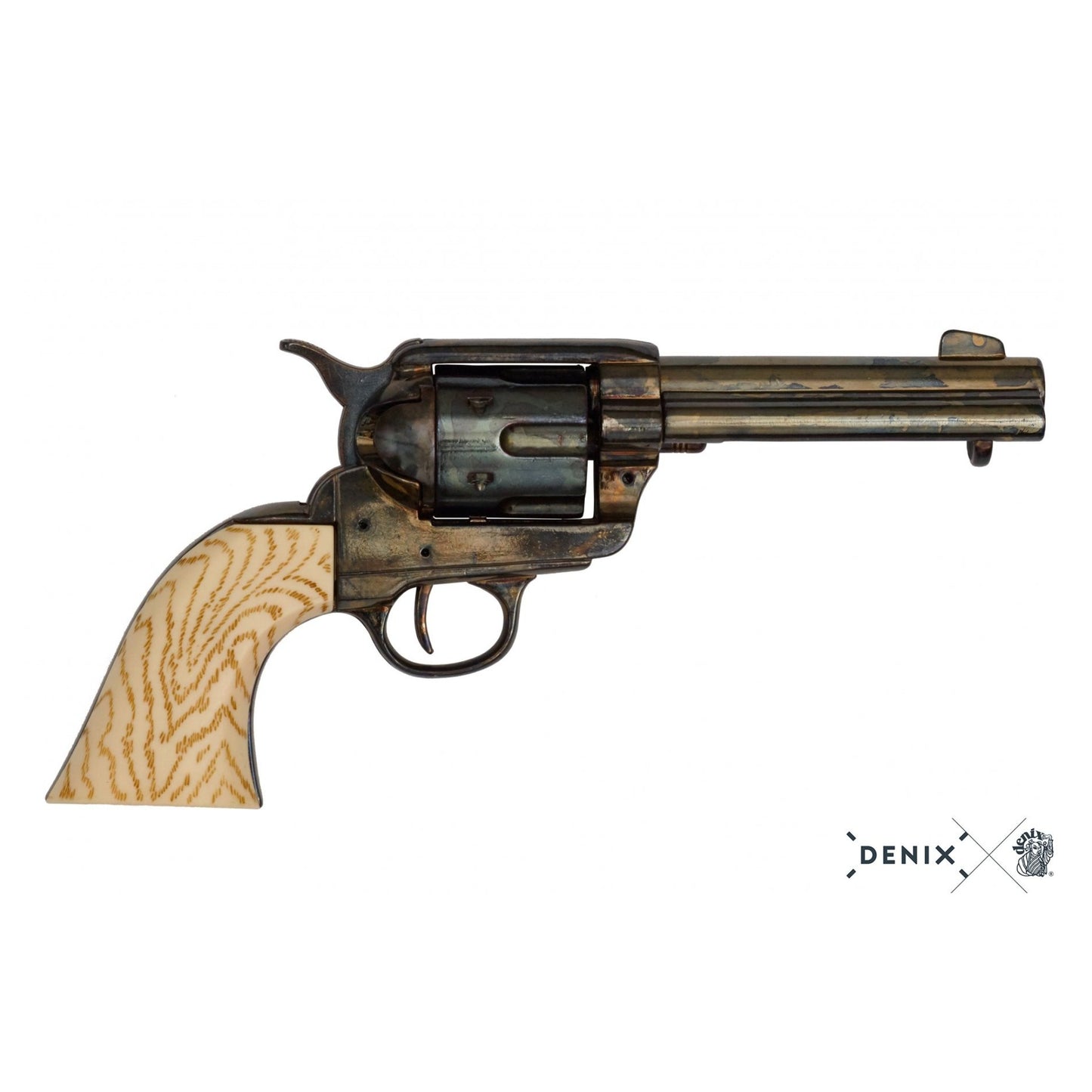 Denix Cal.45 Peacemaker Revolver 4.75" Replica Pistol, USA 1873