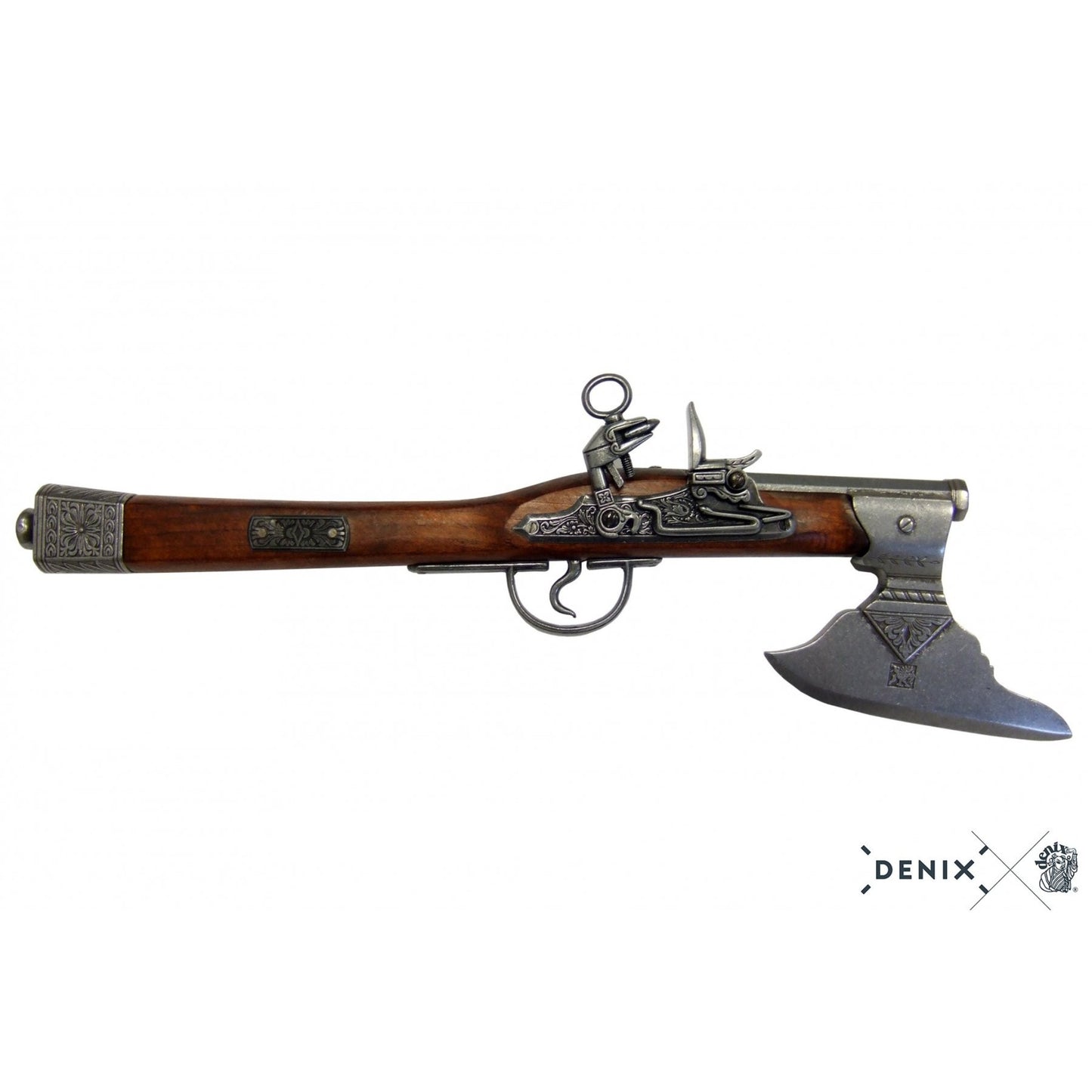 Denix 17th Century German Axe Pistol Replica - Flintlock Decorative Weapon