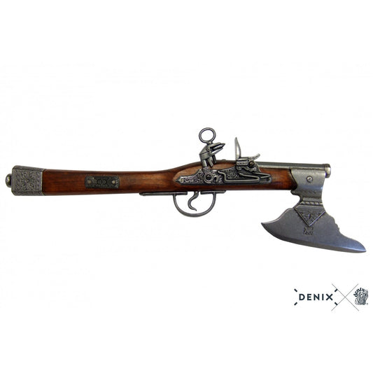 Denix 17. Yüzyıl Alman Balta Tabanca (Axe Pistol) Replikası – Flintlock Dekoratif Silah