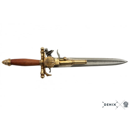 Denix 18th Century French Flintlock Knife Pistol Replica - Decorative Weapon