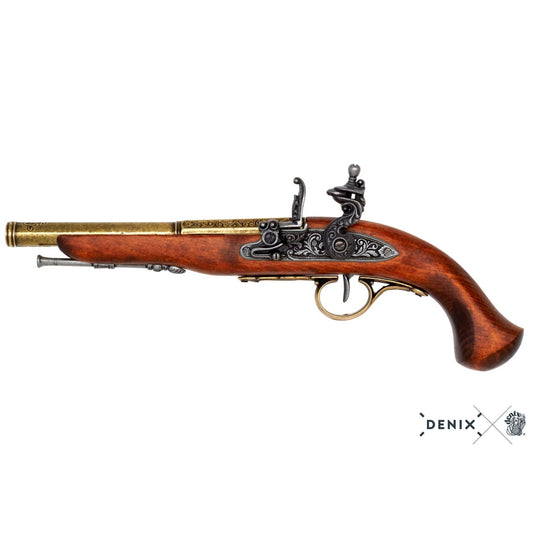 Denix 18. Yüzyıl Sol El Çakmaklı Tabanca Replikası – Flintlock Dekoratif Koleksiyon
