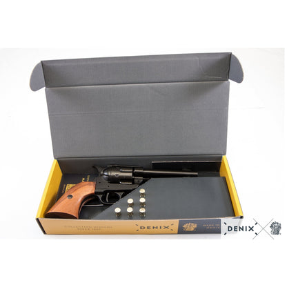Denix Colt Peacemaker .45 Revolver Replica 4.75" + 6 Rounds – 1873 US Decorative Collection Set