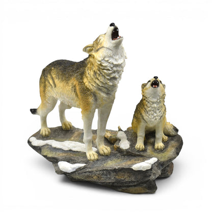Veronese Design Wolf and Cub Decorative Figurine 27 cm