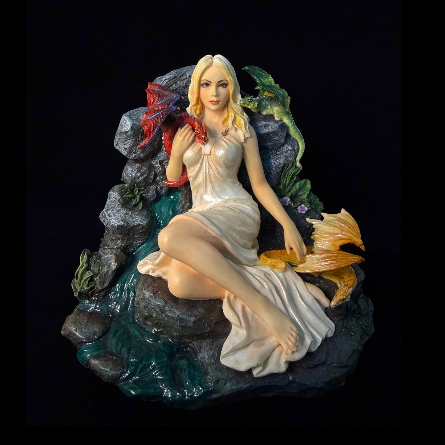 Ejderhalı Kadın Dekoratif Biblo Fantastik Figür 14 cm