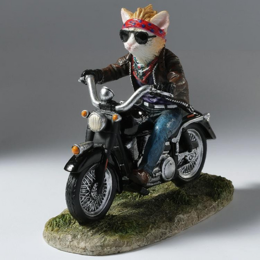 Motorcycle Cat Decorative Figurine