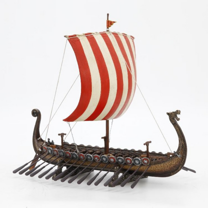 Viking Uzun Gemisi Dekoratif Heykel | İskandinav Drakkar Modeli 33 cm