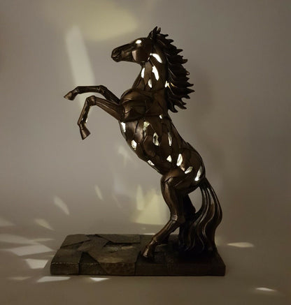Veronese Design Light-Up Horse Figurine Bronze-Look Decorative Statue 28.5 cm